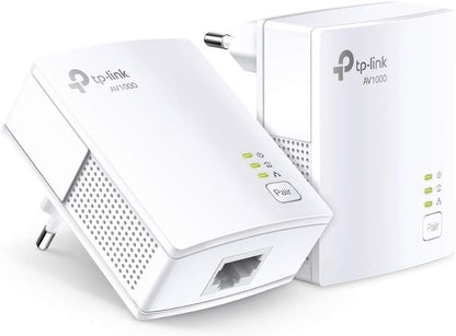 TP-Link 1000Mbps Powerline, Fiber Powerline Socket with 1 Gigabit Ethernet Port, Powerline Box Kit of 2 - Ideal Solution to Enjoy Multi-TV Service at Home TL-PA7017 KIT