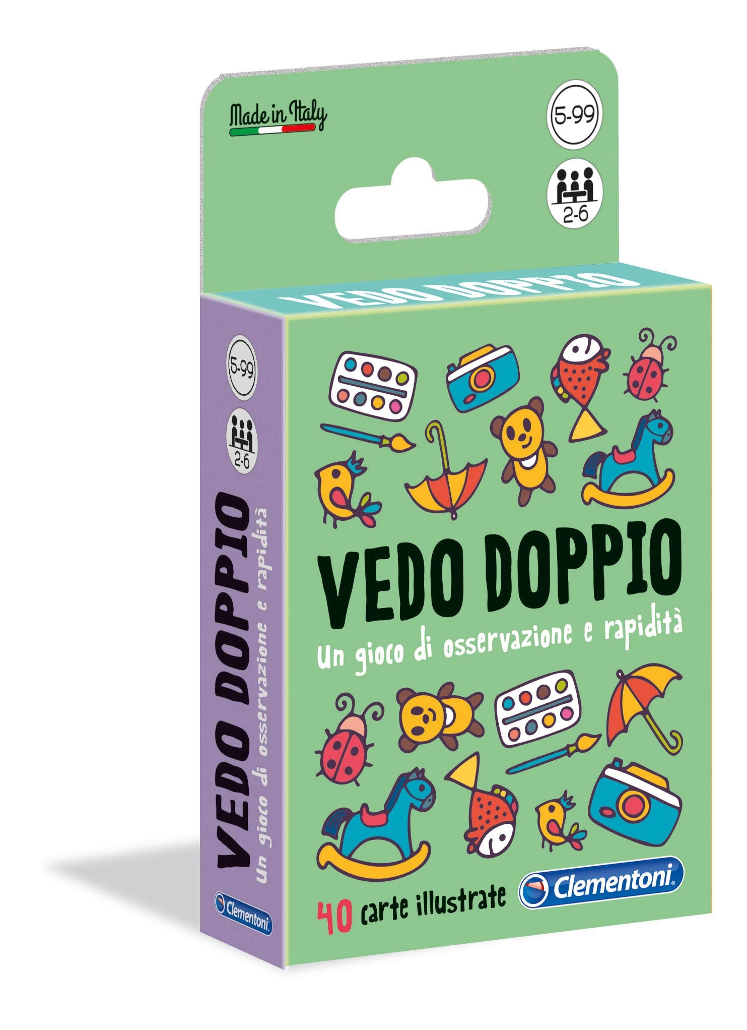 Clementoni, Sapientino Double Vedo Card Game for Children, Italian Version, Multicoloured, 16177