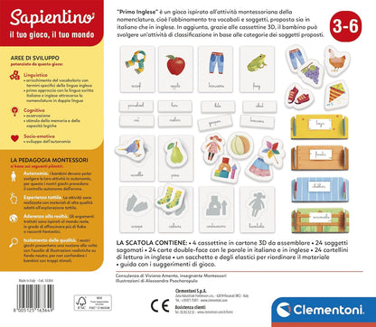 Clementoni 16364 Sapientino First Montessori 4 Years, Educational Game to Learn English, Language Development-Made in Italy, Multi-Coloured