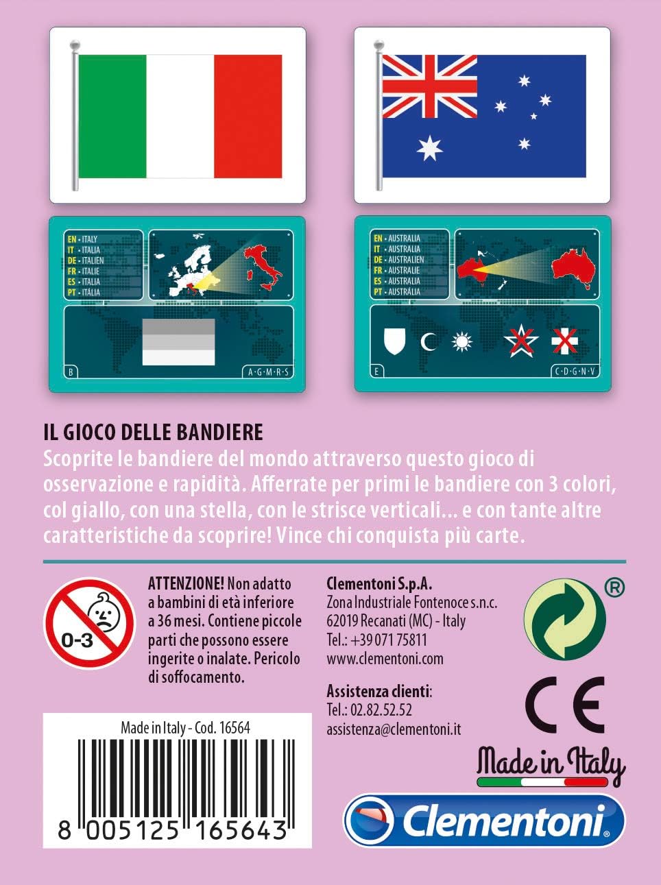 Redify-The Game of Flags Cards, Multicoloured, 16564 Game flags