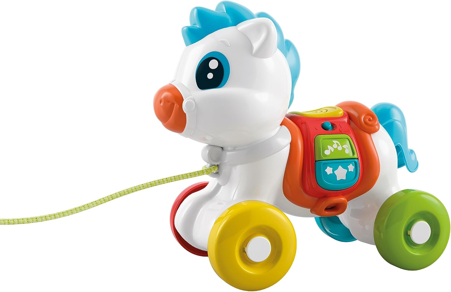 Clementoni 17776 Baby Pony Always with Me-Interactive Towing, Animal to Pull, Motor Game, First Steps, Learning to Walk, Kids 6 Months-Made in Italy, English Towable Pony