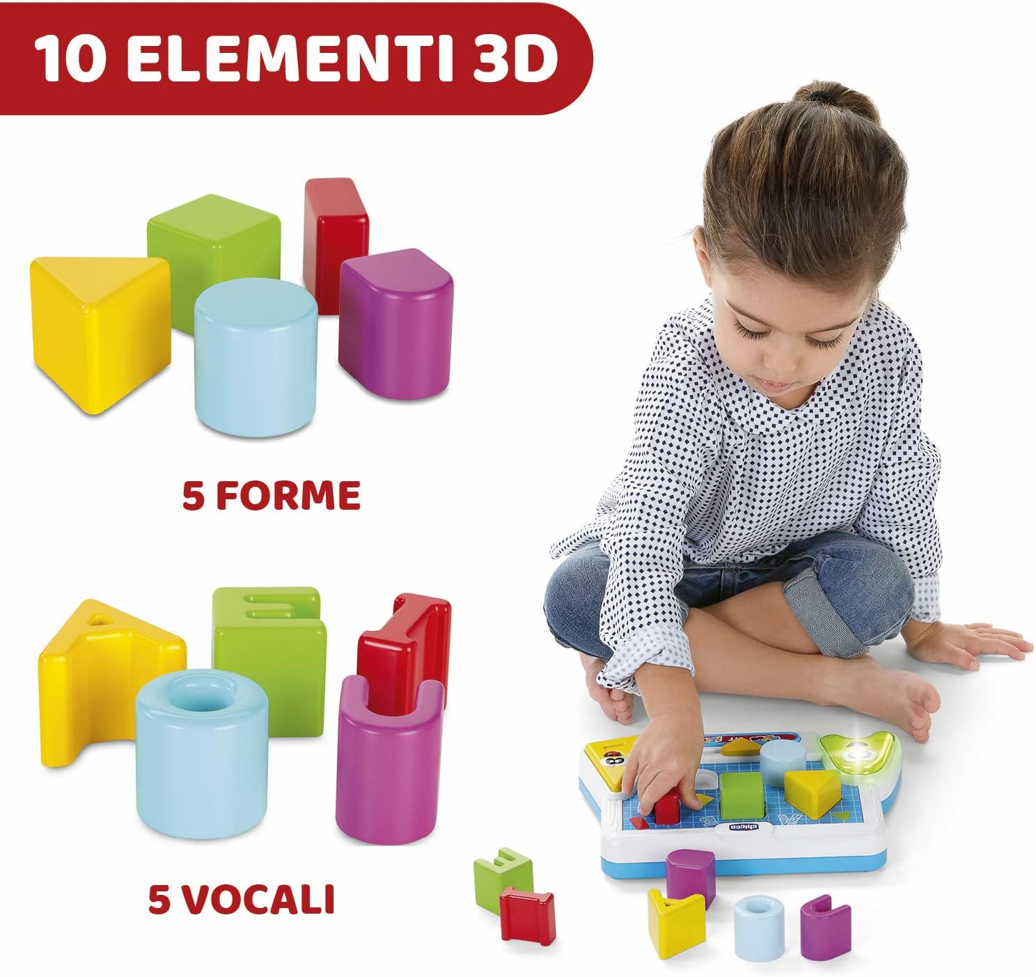 Chicco 00009798000000 Edu4You Vocal Shapes, Multicolor, Multi-Coloured