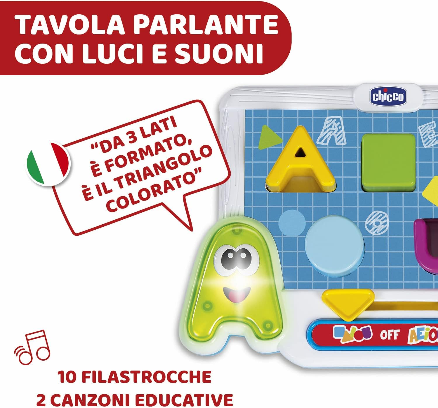 Chicco 00009798000000 Edu4You Vocal Shapes, Multicolor, Multi-Coloured