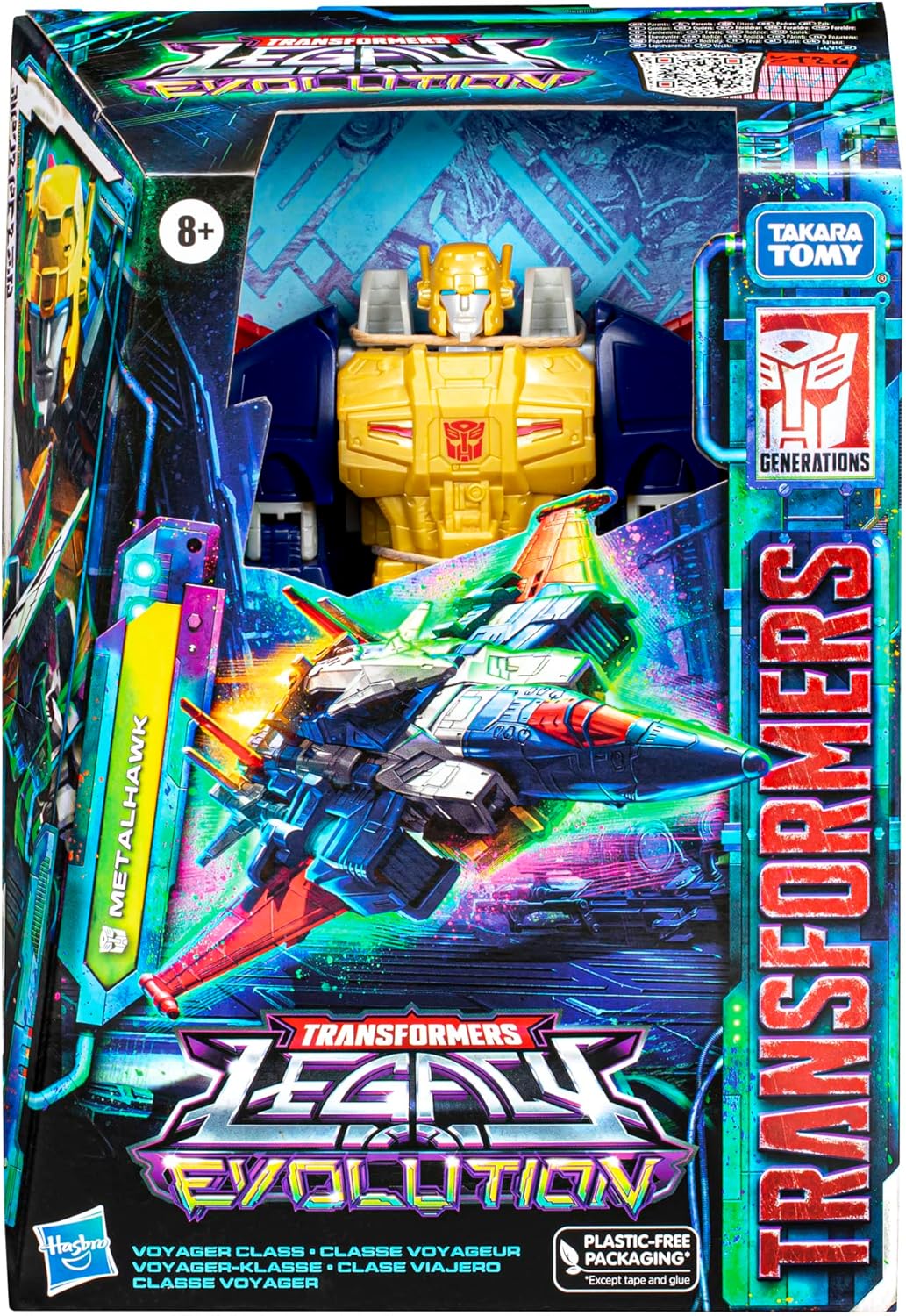 Transformers - Voyager Class - Figura de Legacy Evolution de Metalhawk de 17,5 cm - Figura de acción para niños y niñas a Partir de 8 años