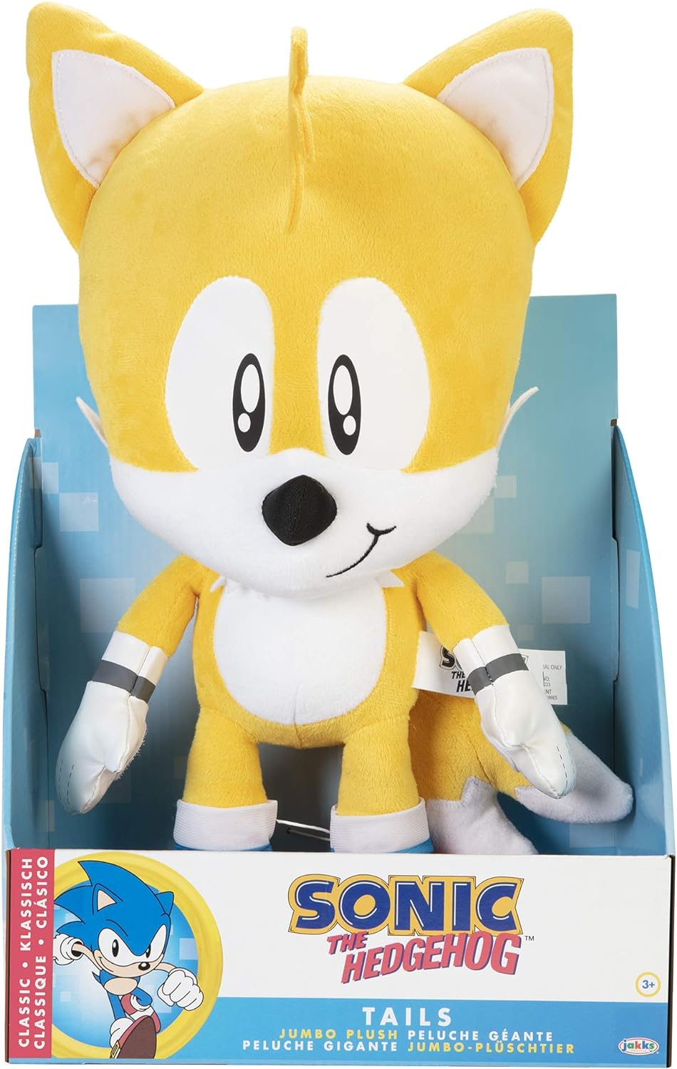 Sonic The Hedgehog Tails Jumbo Plush, 28” / 45cm Tall Plush Made of Premium Soft Material, Suggested For Ages 3+