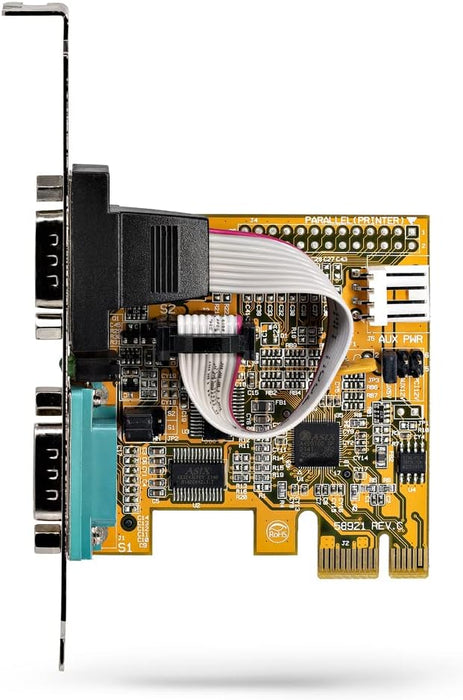 StarTech.com 2-Port PCI Express Serial Interface Card, Dual Port PCIe to RS232 (DB9) Serial Card, 16C1050 UART, Low/Full Profile Brackets, COM Retention, For Windows/Linux (21050-PC-SERIAL-LP