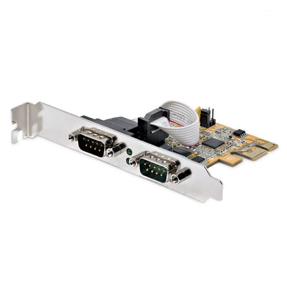 StarTech.com 2-Port PCI Express Serial Interface Card, Dual Port PCIe to RS232 (DB9) Serial Card, 16C1050 UART, Low/Full Profile Brackets, COM Retention, For Windows/Linux (21050-PC-SERIAL-LP