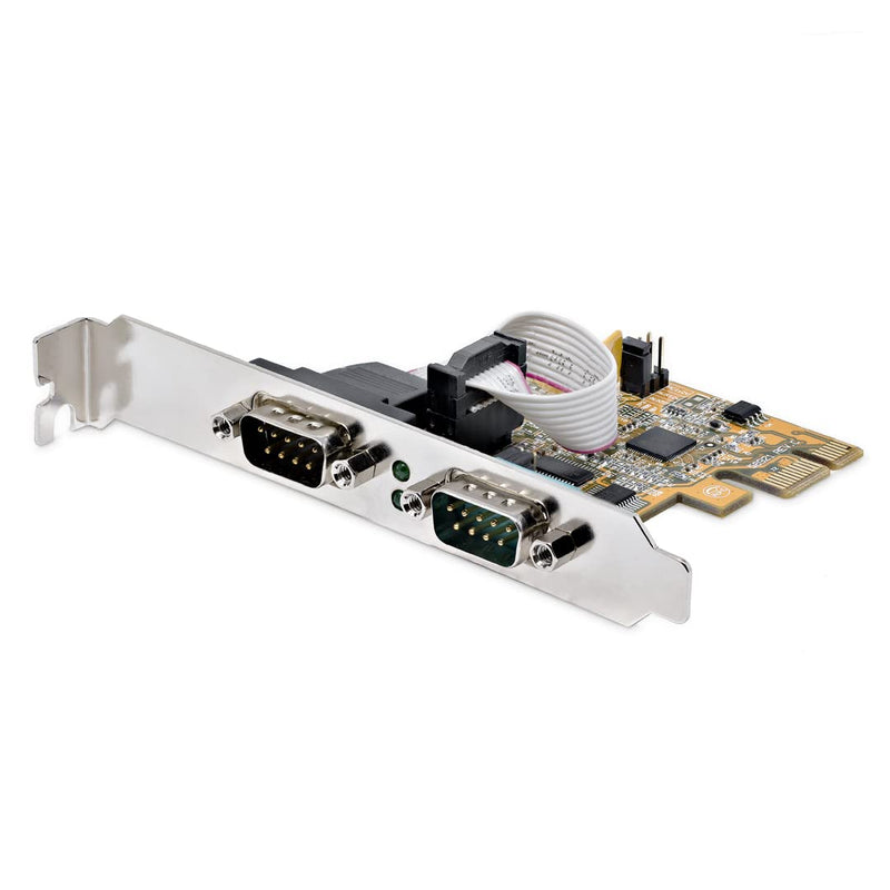 StarTech.com 2-Port PCI Express Serial Interface Card, Dual Port PCIe to RS232 (DB9) Serial Card, 16C1050 UART, Low/Full Profile Brackets, COM Retention, For Windows/Linux (21050-PC-SERIAL-LP