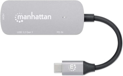 Manhattan USB-C to HDMI 3-in-1 Docking Converter with Power Delivery