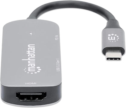 Manhattan USB-C to HDMI 3-in-1 Docking Converter with Power Delivery