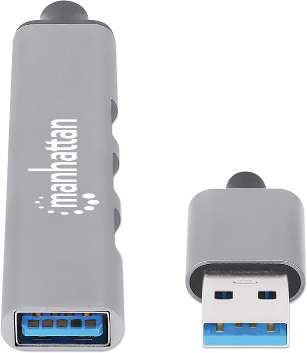 Manhattan 4 Port USB-A Hub 3 x 480 Mbit/s 1 x Gbit/s USB-A Male
