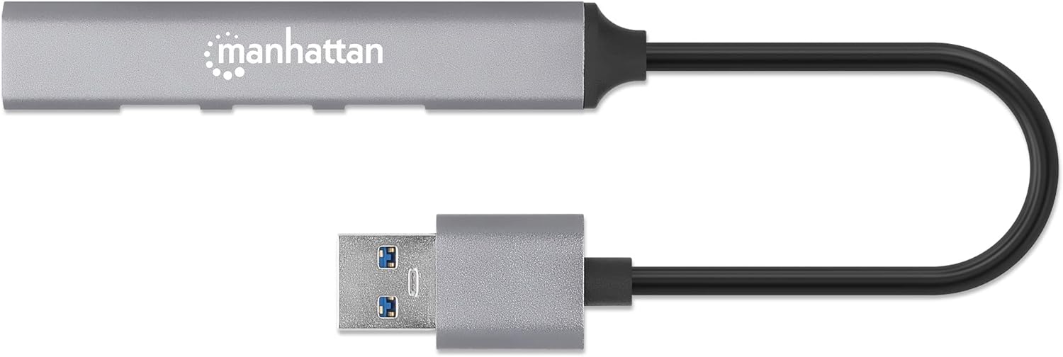 Manhattan 4 Port USB-A Hub 3 x 480 Mbit/s 1 x Gbit/s USB-A Male