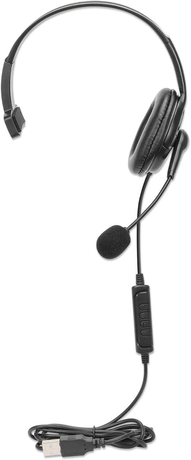 MANHATTAN Mono USB-Headset links / rechts tragbar