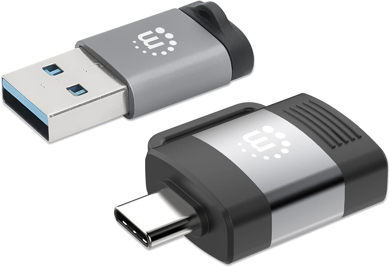 Manhattan 2 Piece Set: USB-C to USB-A Adapter & USB-A to USB-C Adapter