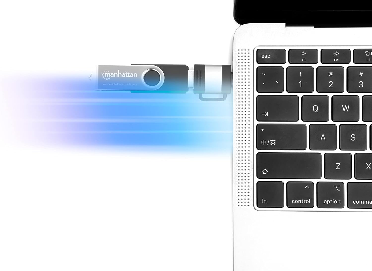 Manhattan 2 Piece Set: USB-C to USB-A Adapter & USB-A to USB-C Adapter