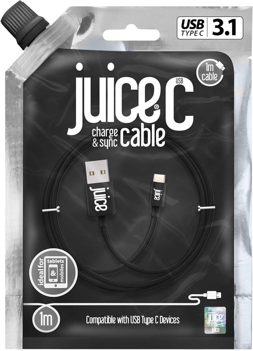 Juice USB Type C 1m Charger and Sync Cable for Samsung Galaxy S20, S10, S9, S8, S20 Plus, Huawei P30, P20, Google Pixel 6 - Black & Micro USB Charge and Sync Cable, 1.5M