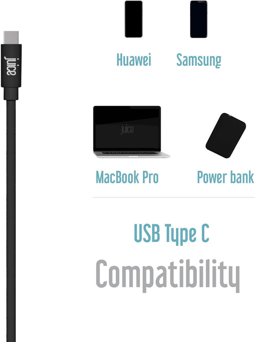 Juice USB Type C 1m Charger and Sync Cable for Samsung Galaxy S20, S10, S9, S8, S20 Plus, Huawei P30, P20, Google Pixel 6 - Black & Micro USB Charge and Sync Cable, 1.5M