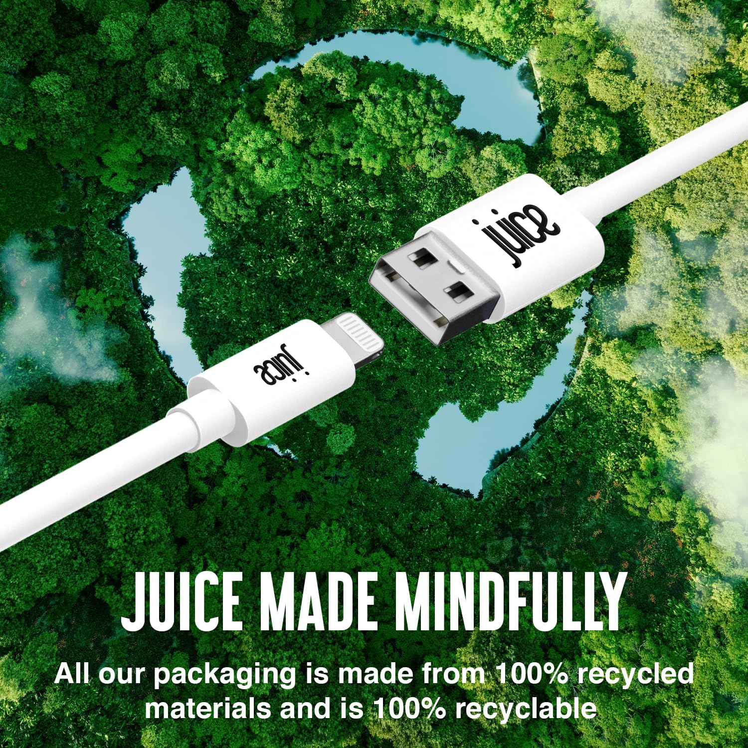 Juice Apple iPhone Lightning 3m Charger and Sync Cable for Apple iPhone 13, 13 Pro, 12, 12 Mini, SE, 11, XS, XR, X, 8, 7, 6, 5, iPad, Pro, Air, Mini, Airpods Pro