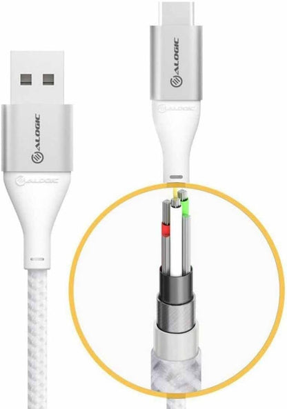 ALOGIC Super Ultra USB 2.0 USB-C to USB-A Cable - 3A/480Mbps (3 M, Silver