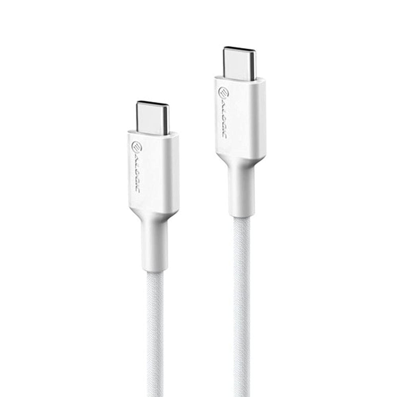 Alogic USB 2.0 Male to Male Elements PRO USB-C to USB-C Cable, 2 Meter Length, White