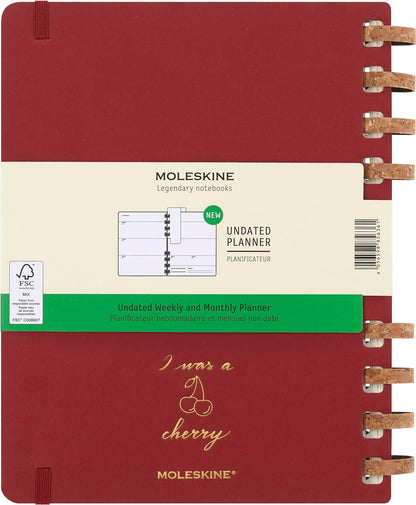Moleskine Undated Planner, 12-Month Spiral Planner with Hard Cover, Size XL 20 x 25 cm