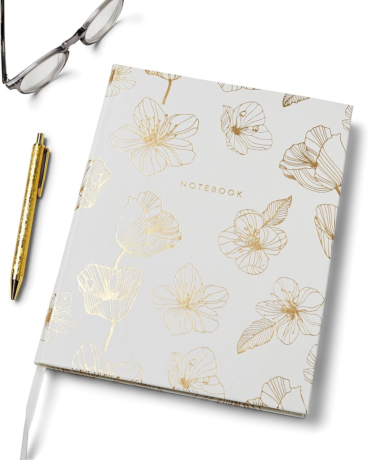 Eccolo World Traveler Desk Size Hardcover Journal, 256 Lined Page Notebook With Gold Edge Paper, 8-x-10-inch
