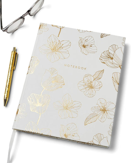 Eccolo World Traveler Desk Size Hardcover Journal, 256 Lined Page Notebook With Gold Edge Paper, 8-x-10-inch
