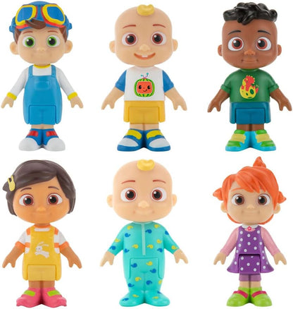 CoComelon 6 Figure Family and Friends - Includes JJ, YoYo, TomTom, Nina, Cody - Toys for Kids and Preschoolers