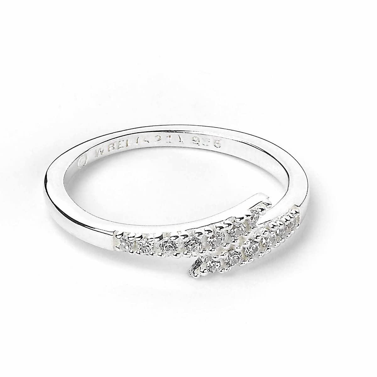 Harry Potter Sterling Silver Lightning Bolt Ring with Crystals Size - XL