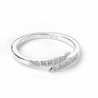 Harry Potter Sterling Silver Lightning Bolt Ring with Crystals Size - XL