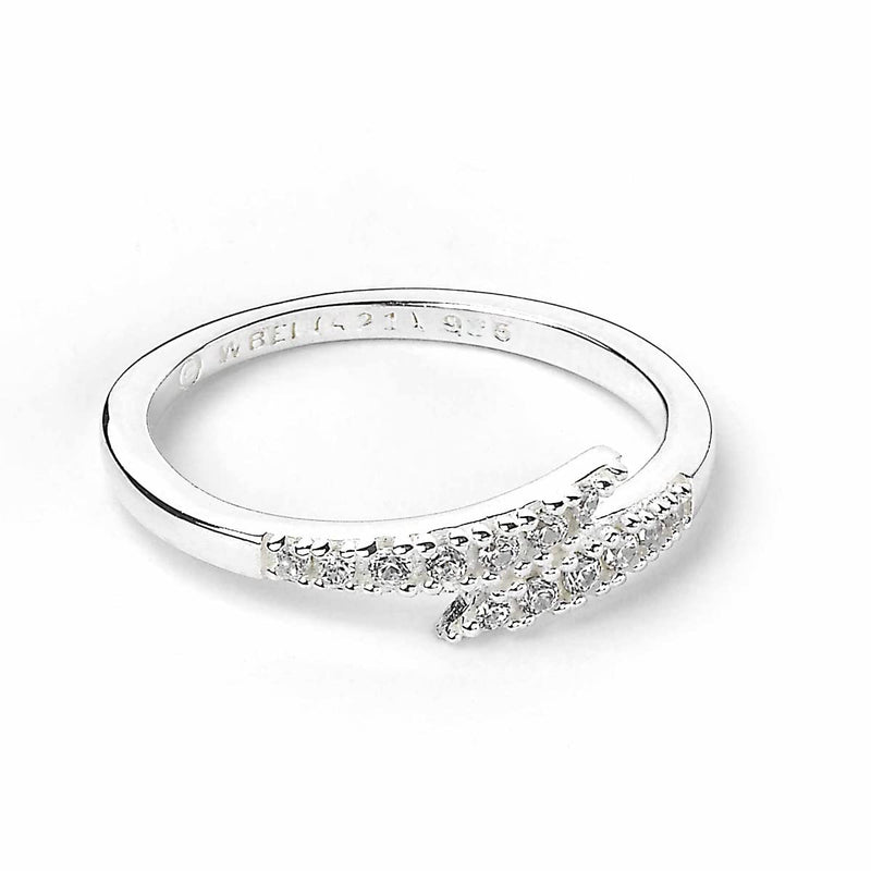 Harry Potter Sterling Silver Lightning Bolt Ring with Crystals Size - XL