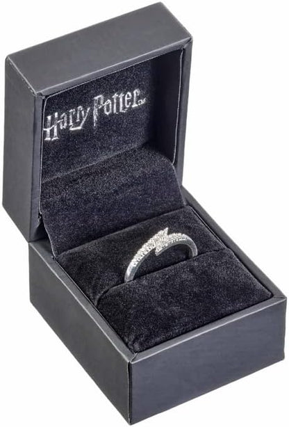 Harry Potter Sterling Silver Lightning Bolt Ring with Crystals Size - XL