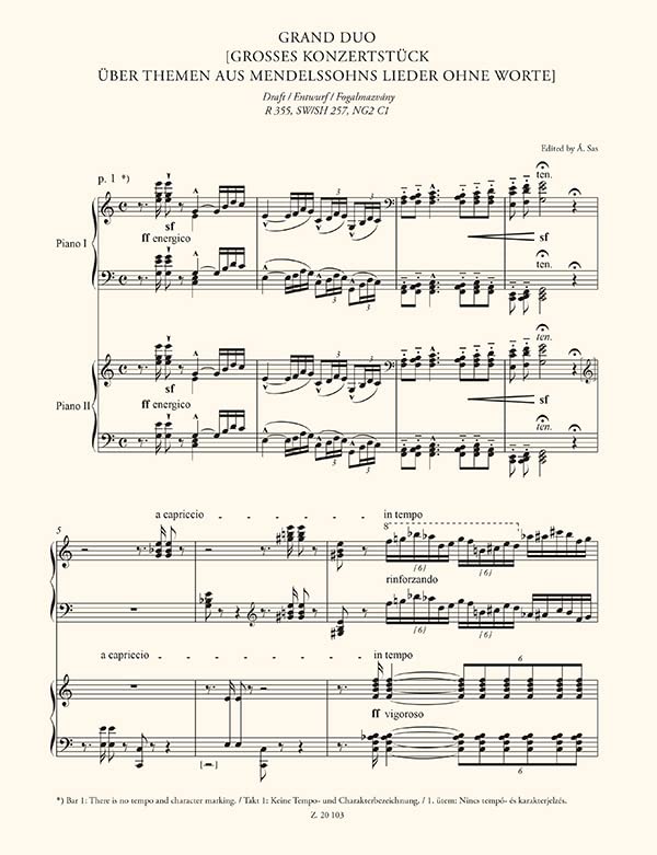 New Liszt Edition III/1 (Piano Duo (2 Pianos, 4 Hands