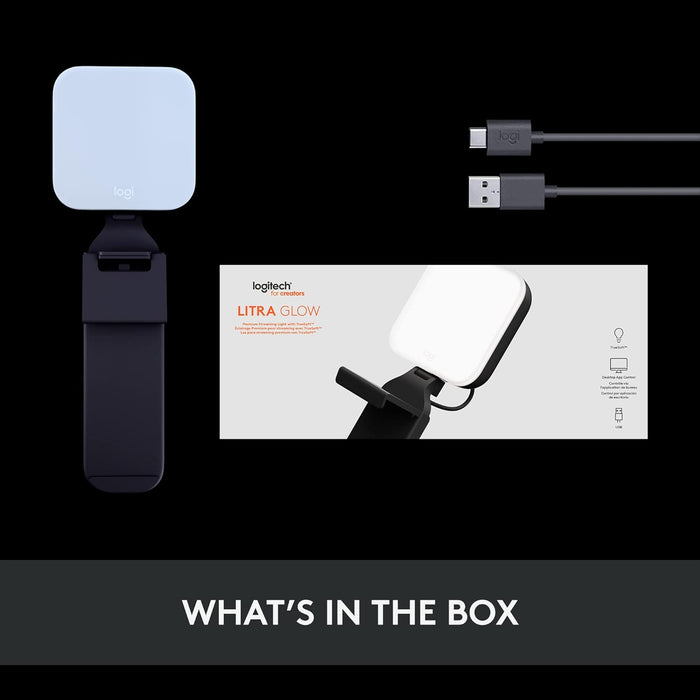 Logitech for Creators Litra Glow Premium LED Streaming Light with TrueSoft - For Video Conferencing, Zoom Meetings, Adjustable Mount and Desktop App Control for PC/Mac - Graphite