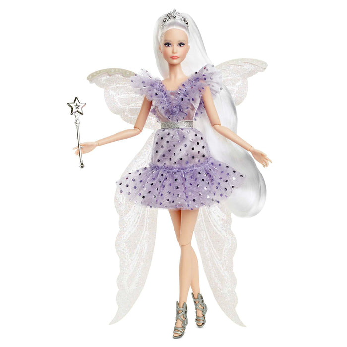 Barbie Signature Tooth Fairy Doll, Collectible Barbie Doll with Fairy Wings, Wand and Coin Bag, Gift for 6 Year Olds and Up, HBY16