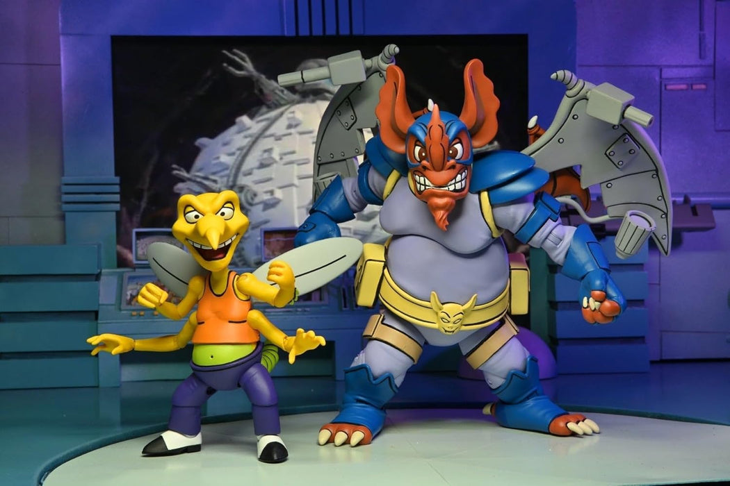 NECA TMNT Cartoon WINGNUT/SCREWLOOSE 2 Statuen, Mehrfarbig (81892