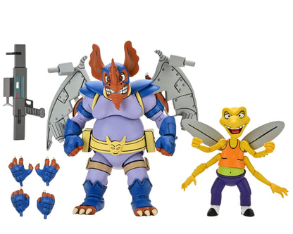NECA TMNT Cartoon WINGNUT/SCREWLOOSE 2 Statuen, Mehrfarbig (81892