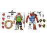 NECA - TMNT Cartoon Dirtbag/GROUNDCHUCK 2er-Pack Statuen, Mehrfarbig (81893