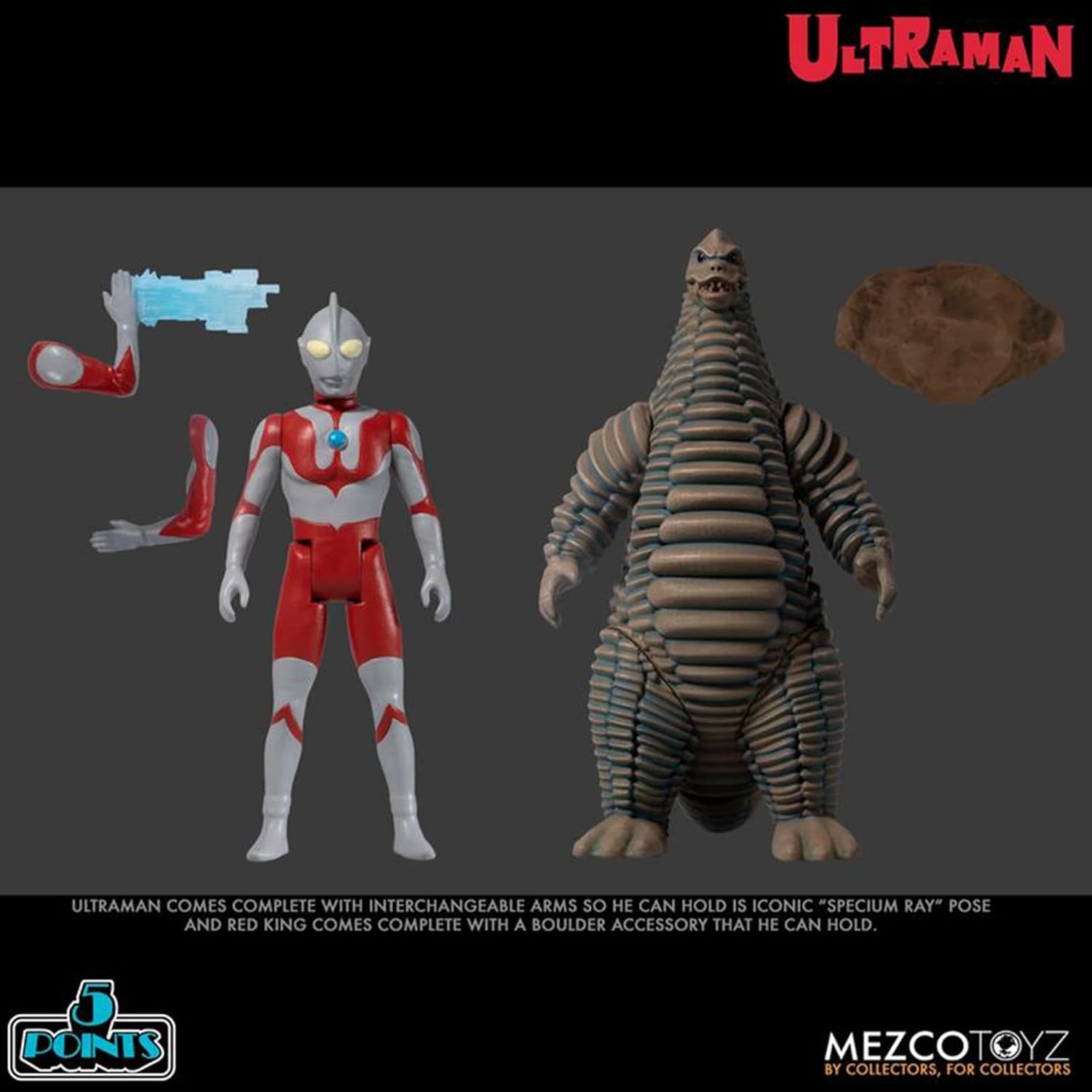 Mezco 5 Points Ultraman & Red King Deluxe Action Figure Boxed Set