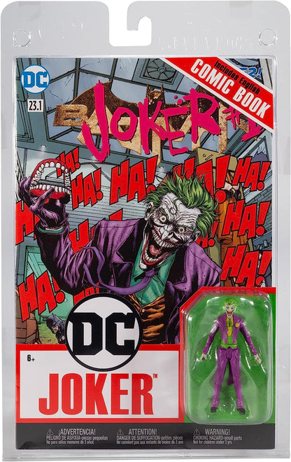 McFarlane Toys, DC Page Punchers, 3-Inch DC Comic Rebirth Joker Action Figure with 5 points of articulation, Collectible DC Figure with Character Comic Book – Ages 12+
