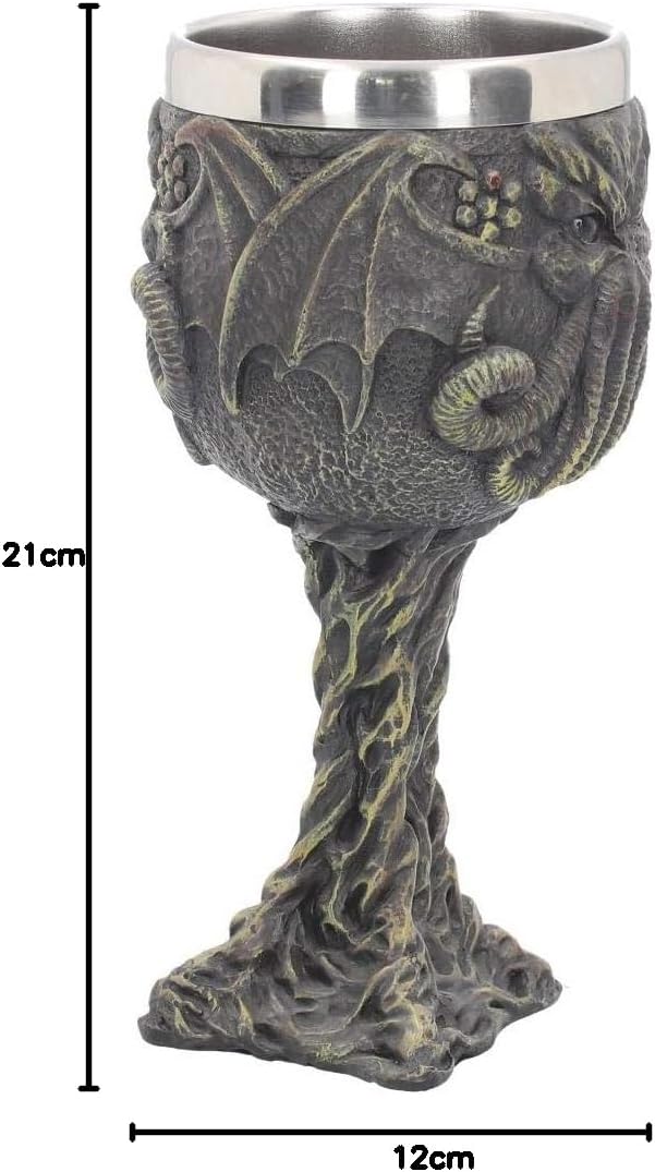 Nemesis Now Cthulhu's Thirst Goblet 21cm Green, Resin w/stainless steel insert