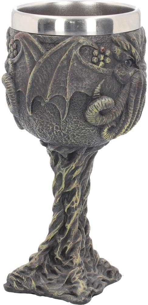 Nemesis Now Cthulhu's Thirst Goblet 21cm Green, Resin w/stainless steel insert