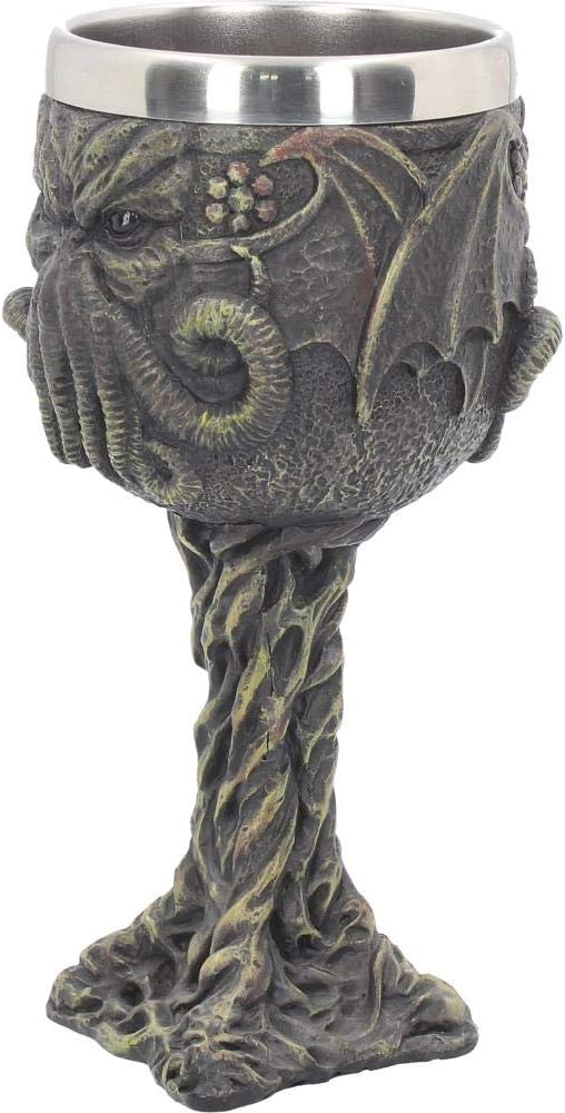 Nemesis Now Cthulhu's Thirst Goblet 21cm Green, Resin w/stainless steel insert