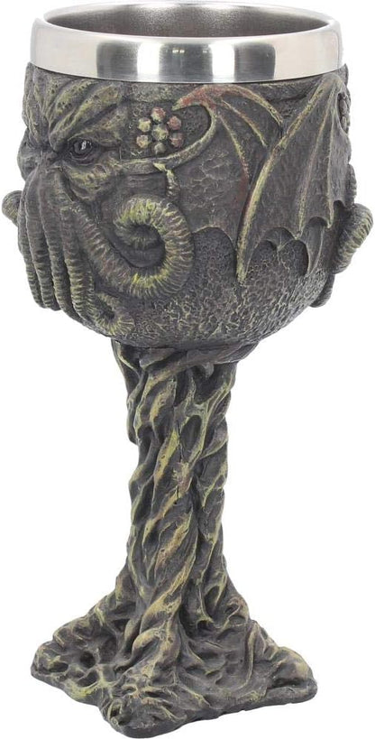 Nemesis Now Cthulhu's Thirst Goblet 21cm Green, Resin w/stainless steel insert