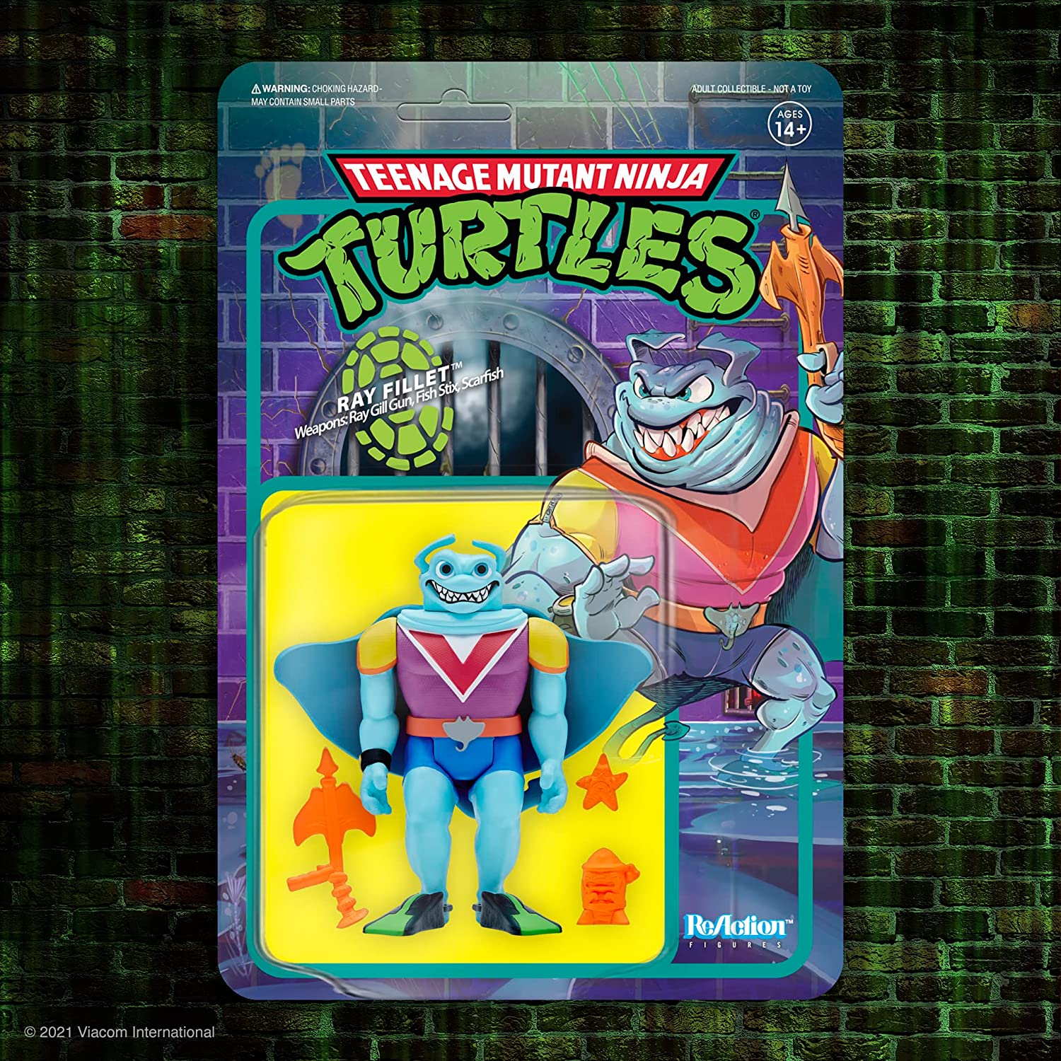 Super7 Teenage Mutant Ninja Turtles Ray Fillet 3.75 in Reaction Figure