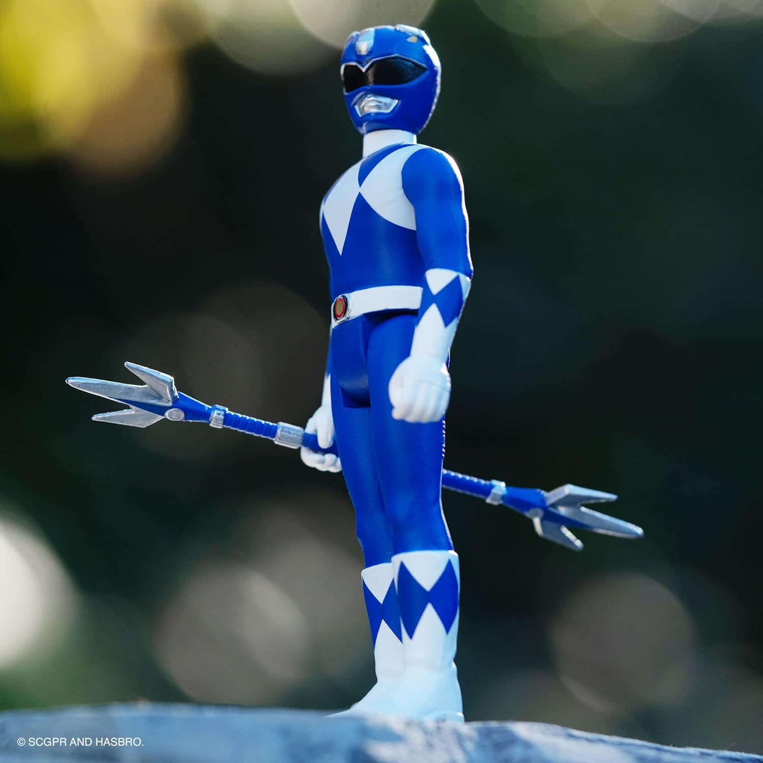 Super7 Mighty Morphin Power Rangers Blue Ranger - Figura de acción de Power Rangers de 3.75 pulgadas con accesorios, coleccionables clásicos y juguetes retro