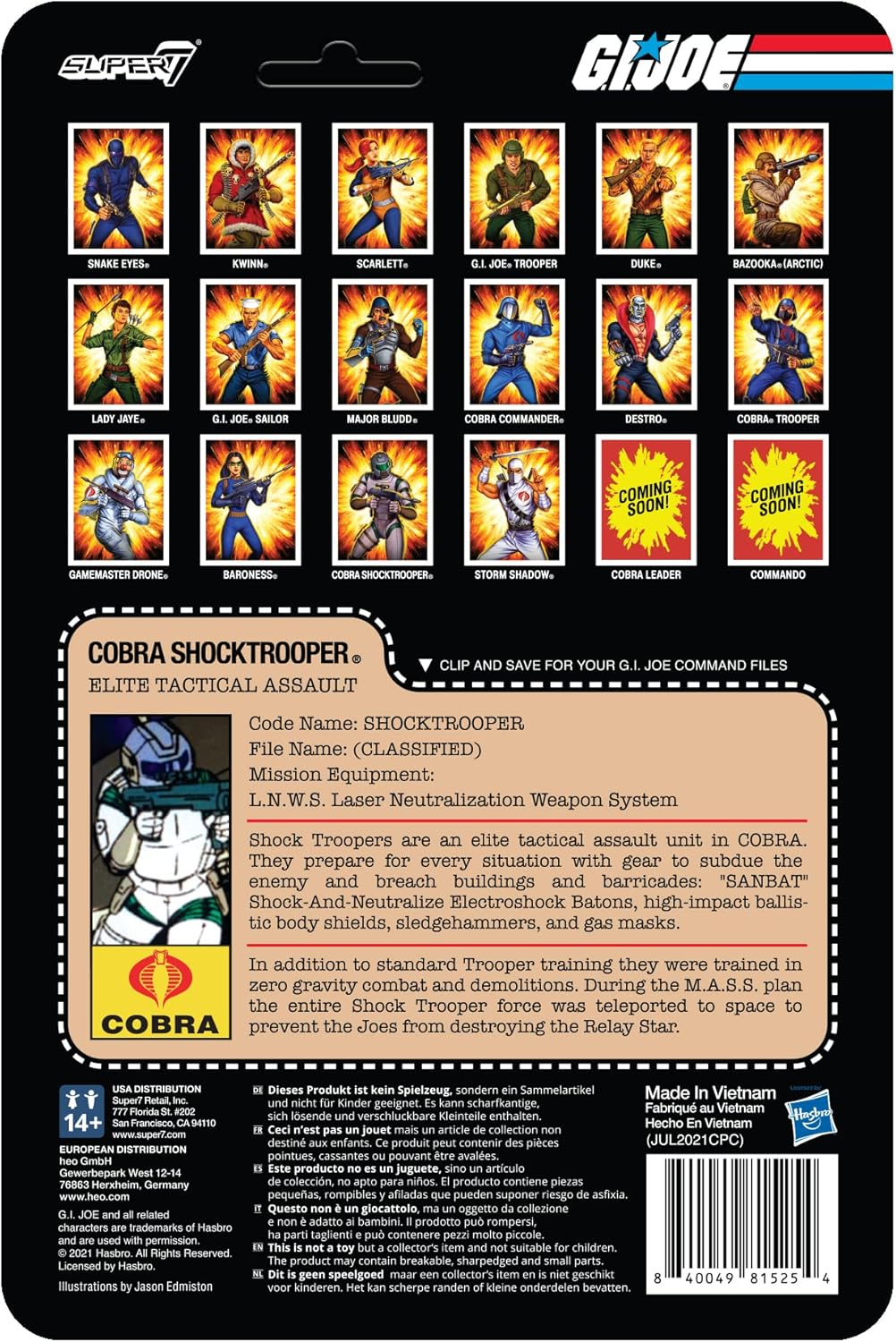 SUPER7 - G.I.Joe Wave 2 - Cobra Shocktrtooper Officer Rifle