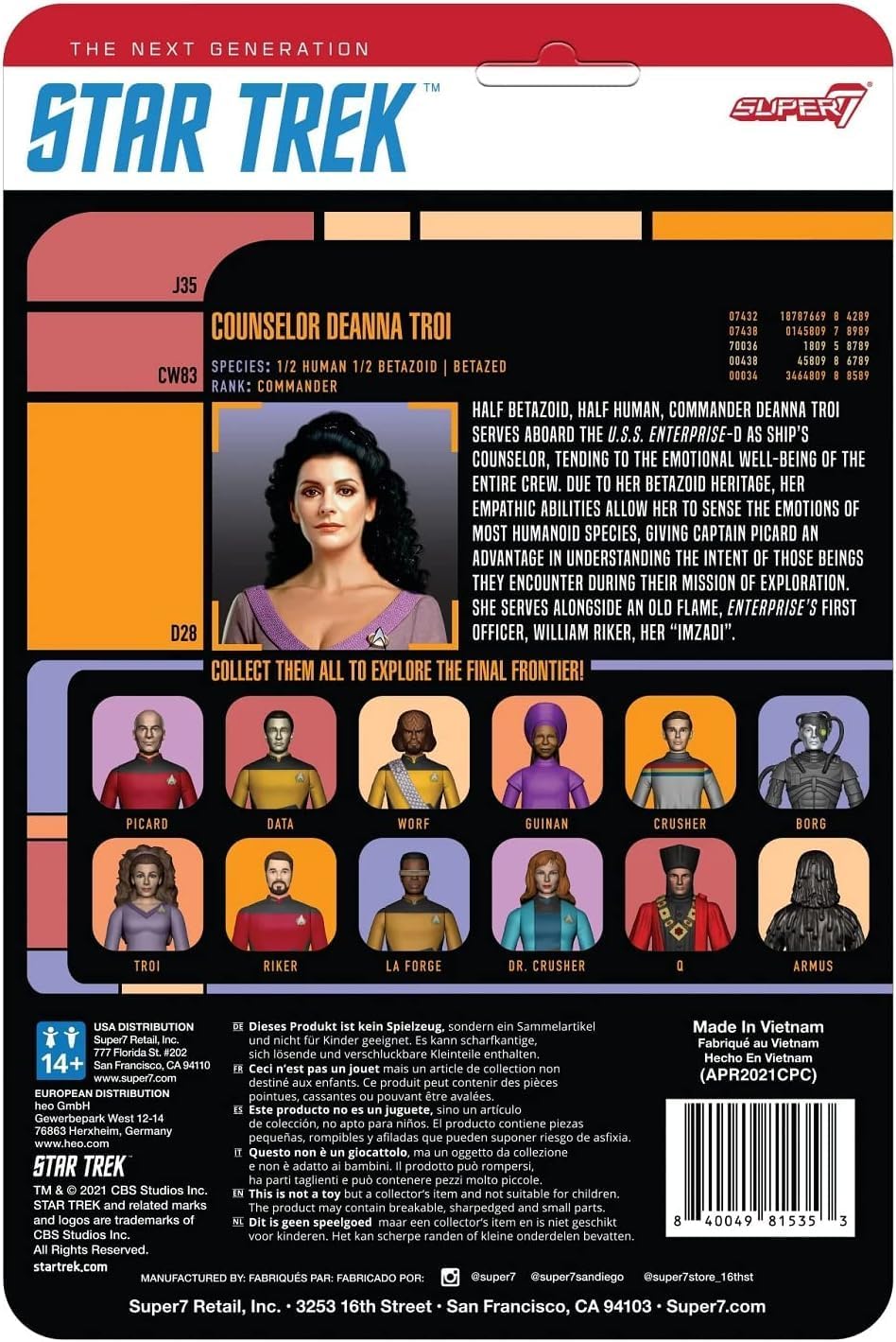 Star Trek Next GEN W2 Consulente TROI Reaction FIG