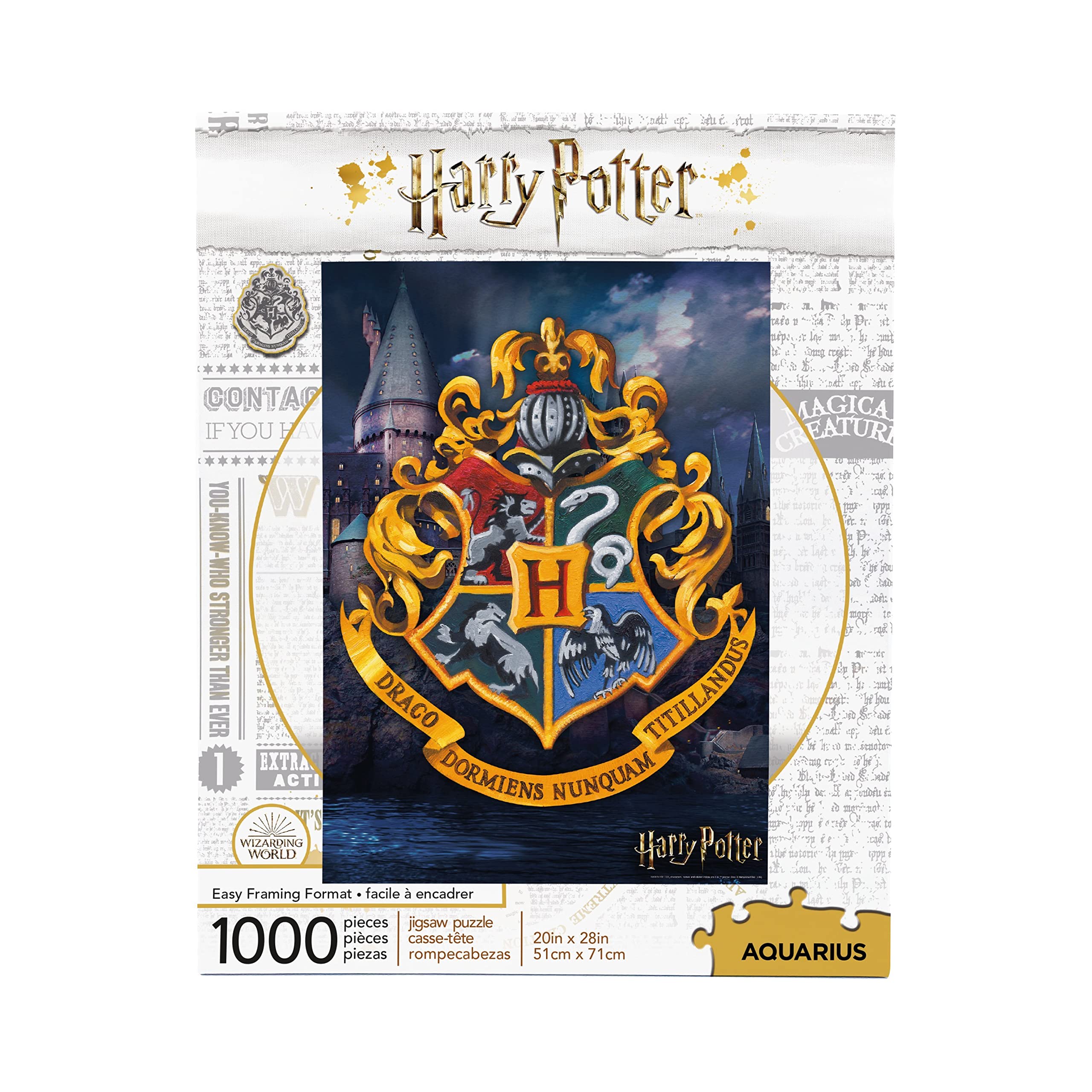 AQUARIUS 65347 Harry Potter Hogwarts Logo 1000 Piece Jigsaw Puzzle, Black