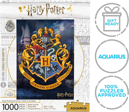 AQUARIUS 65347 Harry Potter Hogwarts Logo 1000 Piece Jigsaw Puzzle, Black